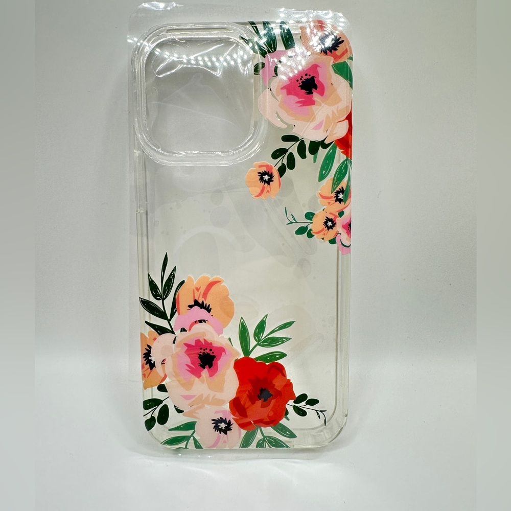 iPhone 14 Pro Max Pink Floral Case & Screen Protector